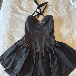 Charming Black Halter Kids Dress